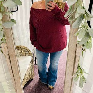NWT Burgandy Off The Shoulder Top